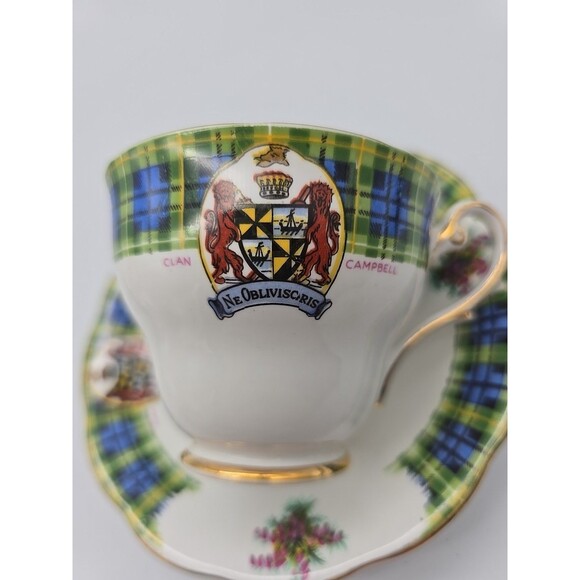 Royal Standard Bonnie Scotland Clan Campbell Tea Cup and Saucer Set - Picture 10 of 10